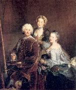 PESNE, Antoine The Artist at Work with his Two Daughters china oil painting reproduction